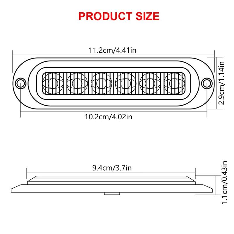 10Pcs 12V 24V 6 Led Side Marker Lights Warning Light Auto Car External Lights Trailer Truck Lorry Clearance Lamp Red Amber White