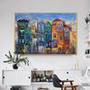 Colorful House Painting Canvas Print Poster Contemporary Wall Art Vibrant Cozy Family Picture for Living Room Home Decor Cuadros