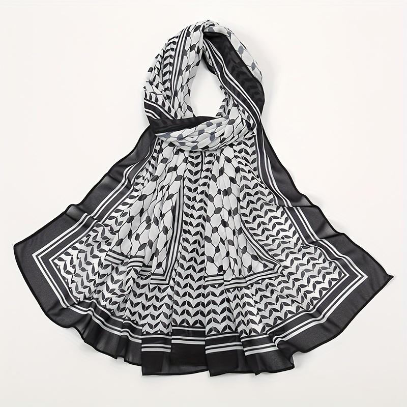 New Keffiyeh Print Chiffon for Muslim Ladies Hijab Keffiyeh Palestine High Quality Hijab Palestinian Scarf 185X70CM