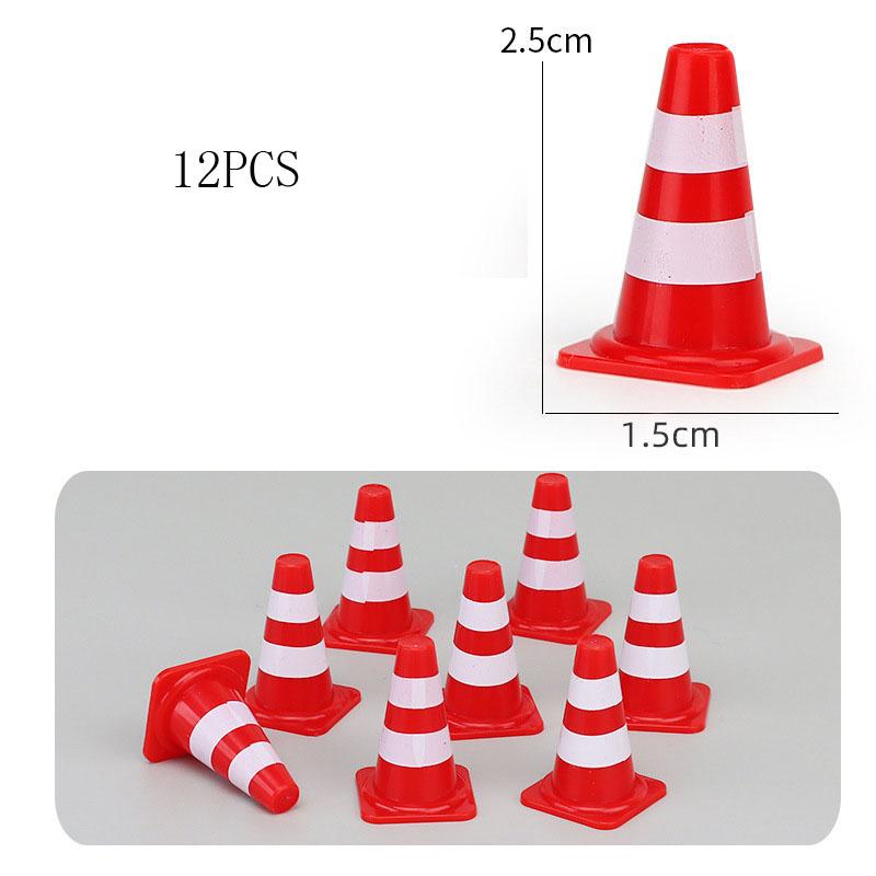 

12pcs Construction Traffic Sign Set, Mini Plastic Road Street Signs Toys For Kids Cone Construction Theme Party Gifts 12pcs