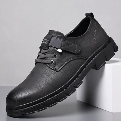 Men Shoes Outdoor High Quality Fashion Casual Shoes Lace Up Round Toe Thick Sole Fashion Leather Men Business Trend Shoes