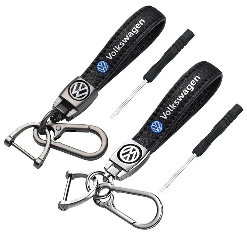 2025 Hot Luxury Leather Keyring Fashion Car Logo Keychain Pendant for Volkswagen Golf Passat Jetta Touareg Tiguan Polo Sharan Sa