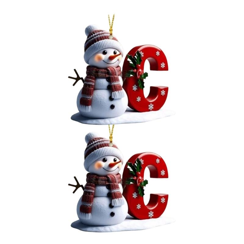 Shatterproof Acrylic Snowman Letter Hanging Ornament Christmas Tree Decoration For Festival Tree Wreath Window Display