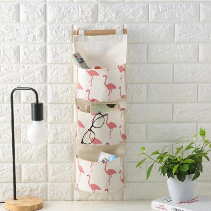 Wall-Mounted Fabric Storage Bag: Hanging Organizer for Bedside or Wardrobe