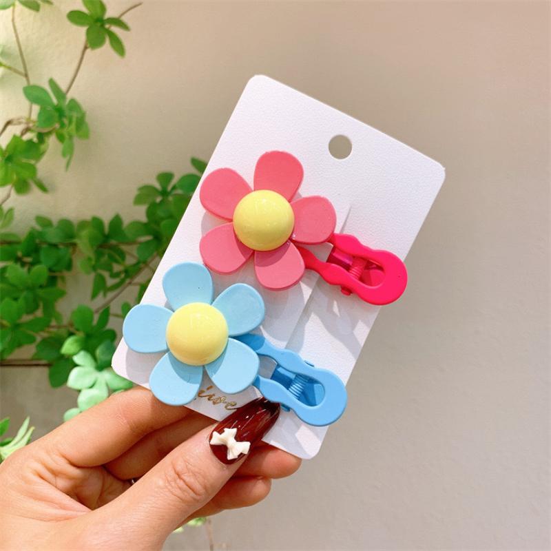 2 buc Agrafă de păr coreeană drăguță cu flori colorate, Cleme, Mânere pentru fete, femei, copii, copil, Păr, Accesorii pentru petrecere, Bandă de cap crab