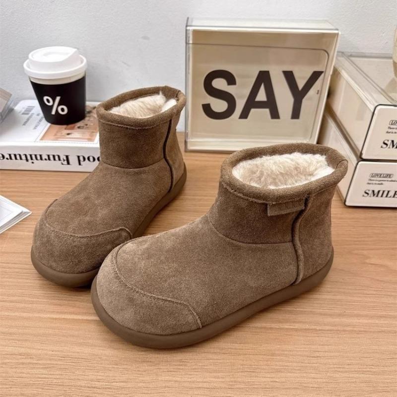 Autumn and winter new snow boots cotton thickened versatile super height increase comfortable wear simple fashion solid color