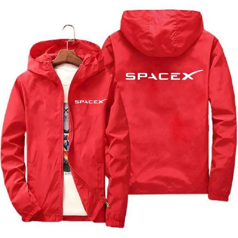 Mountaineer clothing 2026 Nieuwe Heren SpaceX Space X Logo Hoodies Print Casual Lente en Herfst Beschermende Racepakken Sport Ritssluiting Jas Jassen 5XL