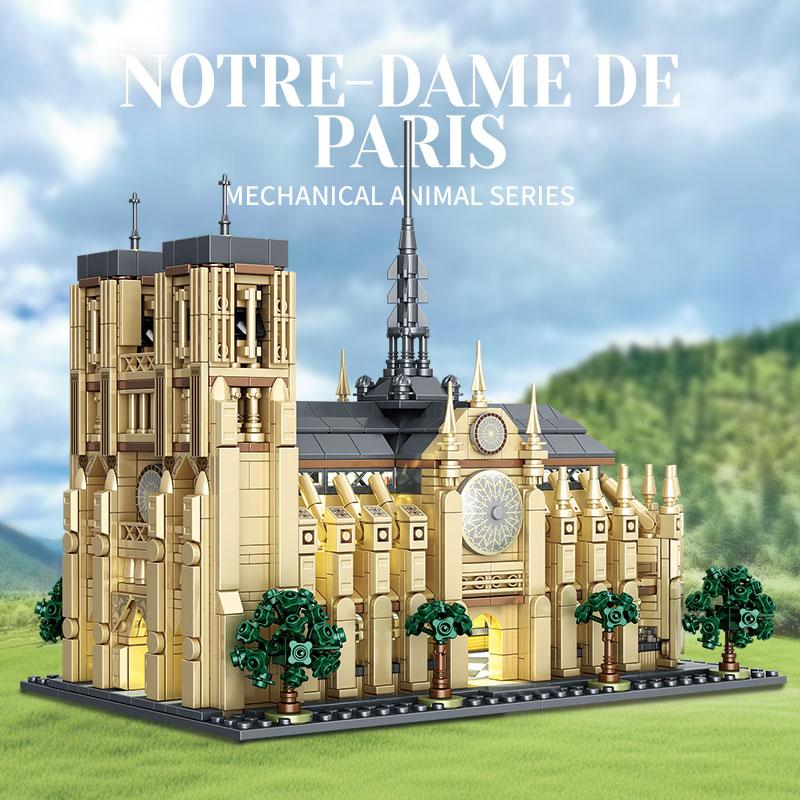 Cathédrale Notre-Dame de Paris Building MOC Toy Educational Building Block Famous Architecture Kit Children's Gift No.T2106