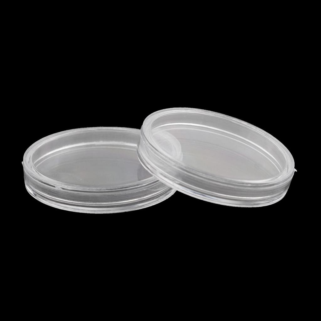 22mm Clear Plastic Coin Holder Case 100pcs for Organizing and Protecting Small Collectibles with Smooth Edge Design
