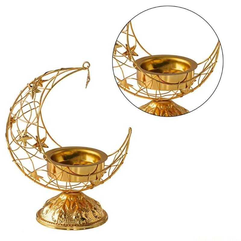 QX2E Unique Metal Craft for Festive Ornaments Moon Censer Holder Home