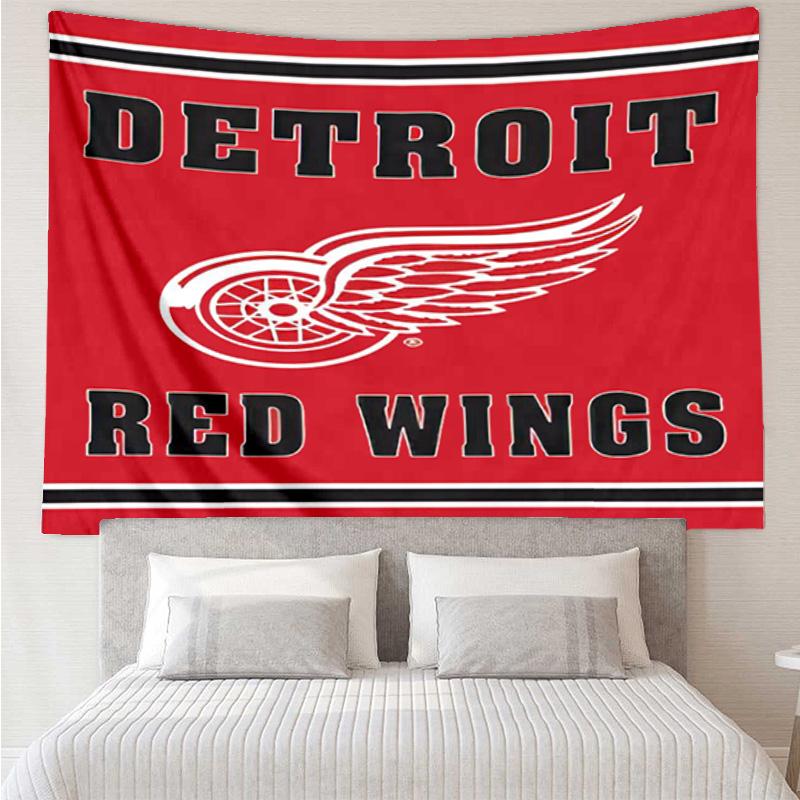 Red Wings Logo Tapestry, Unique Design Tapestry, Wall Decor for Bedroom,Livingroom, Playroom,Heartwarming Fan Holiday Gifts