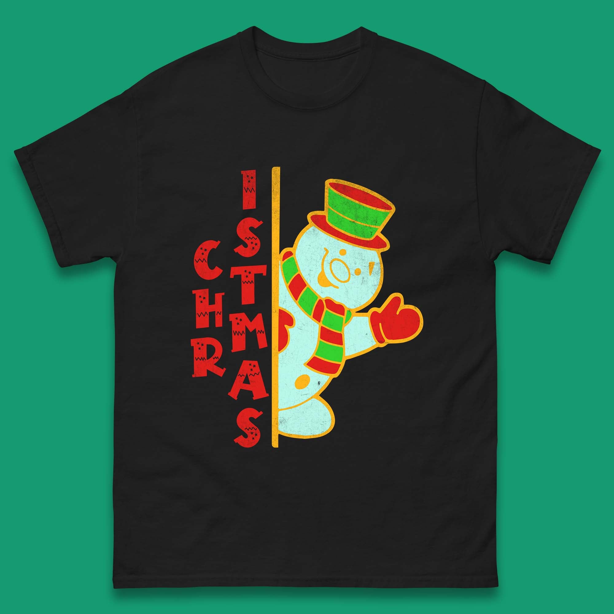 Christmas Snowman Mens T-Shirt Womens Tops Tees 4XL