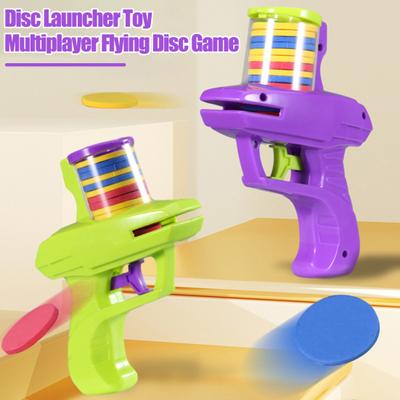 Disc Launcher Spielzeug mit Trigger 15 EVA Discs Rasen Outdoor Garten Hinterhof Flying Park Kinder Disc Shooter
