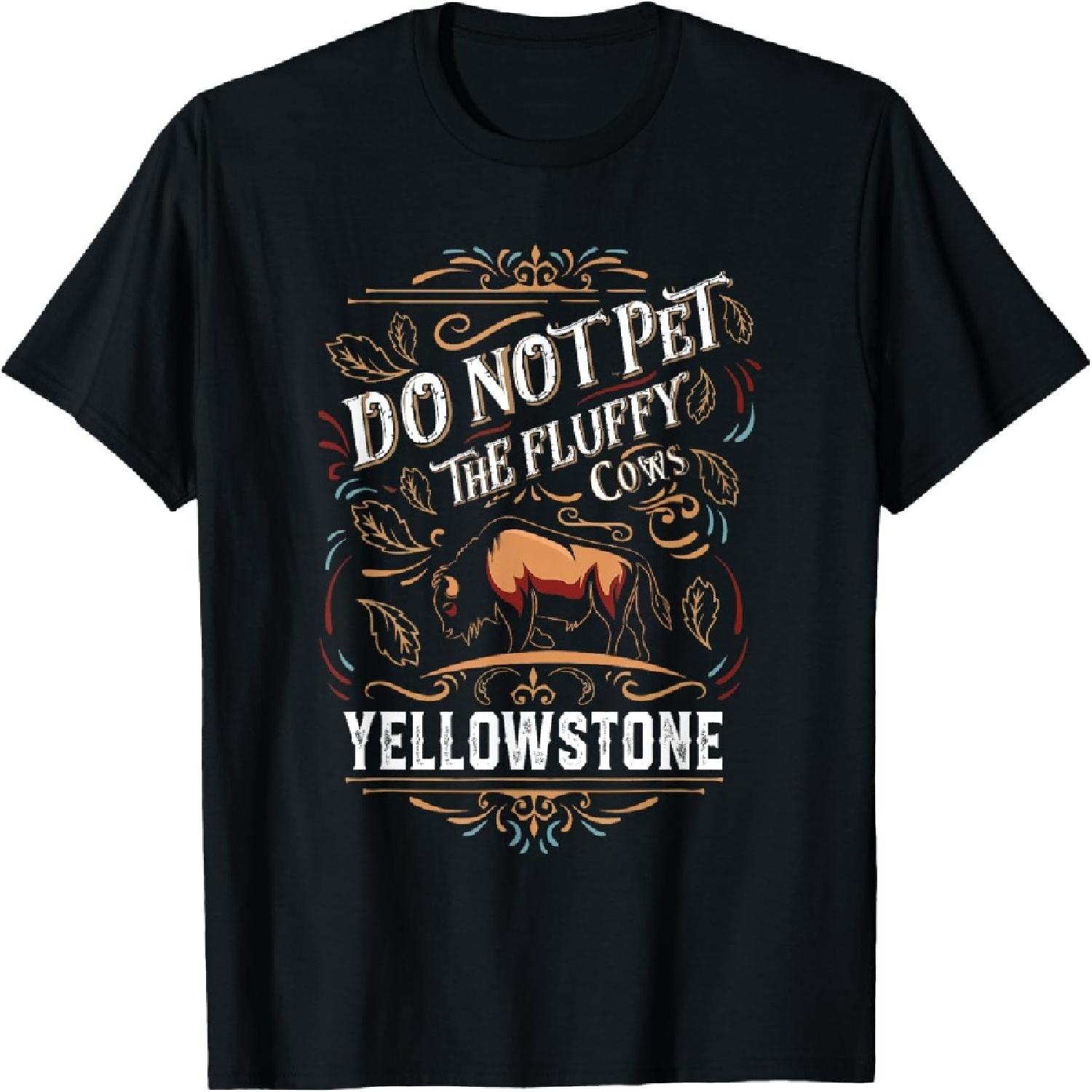 Do Not Pet The Fluffy Cows Buffalo & Bison Yellowstone Park T-Shirt XXXXXL разноцветный