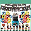 Friends Theme Birthday Party Decorations Set Paper Crafted Scene Decorations Flags Balloons Cake Toppers