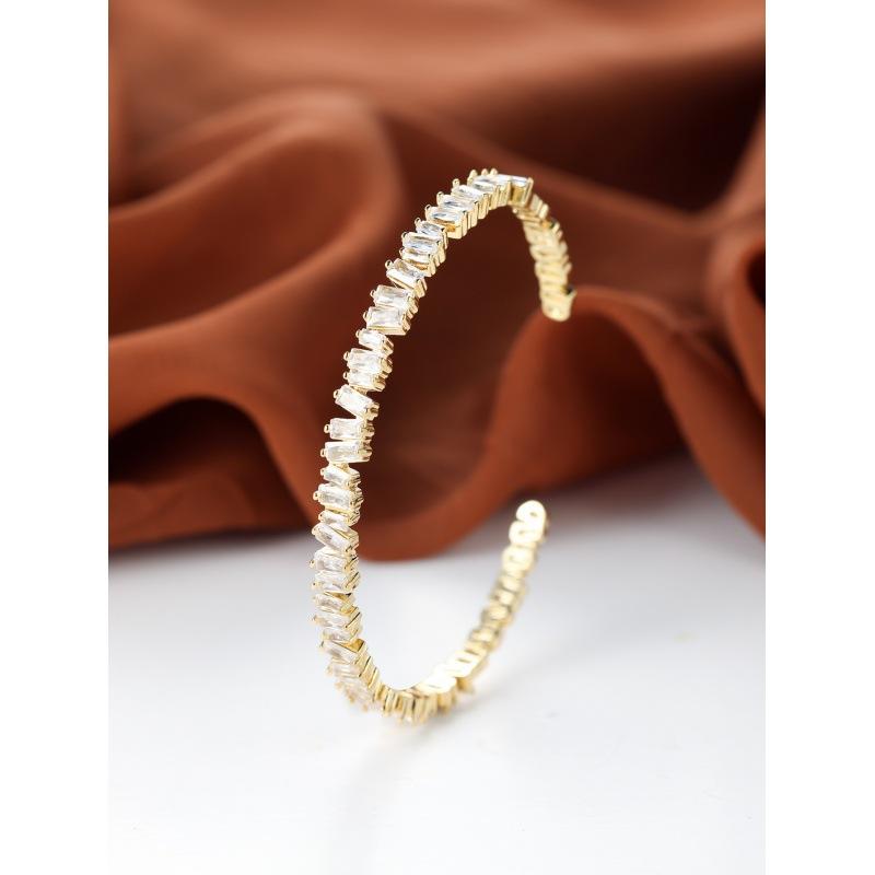 Hot sale shein inlaid zircon diamond full circle dislocation full diamond opening bracelet European and American personality
