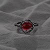 Vintage Ruby Unisex Textured Zircon Ring: Bold Style for Men & Women