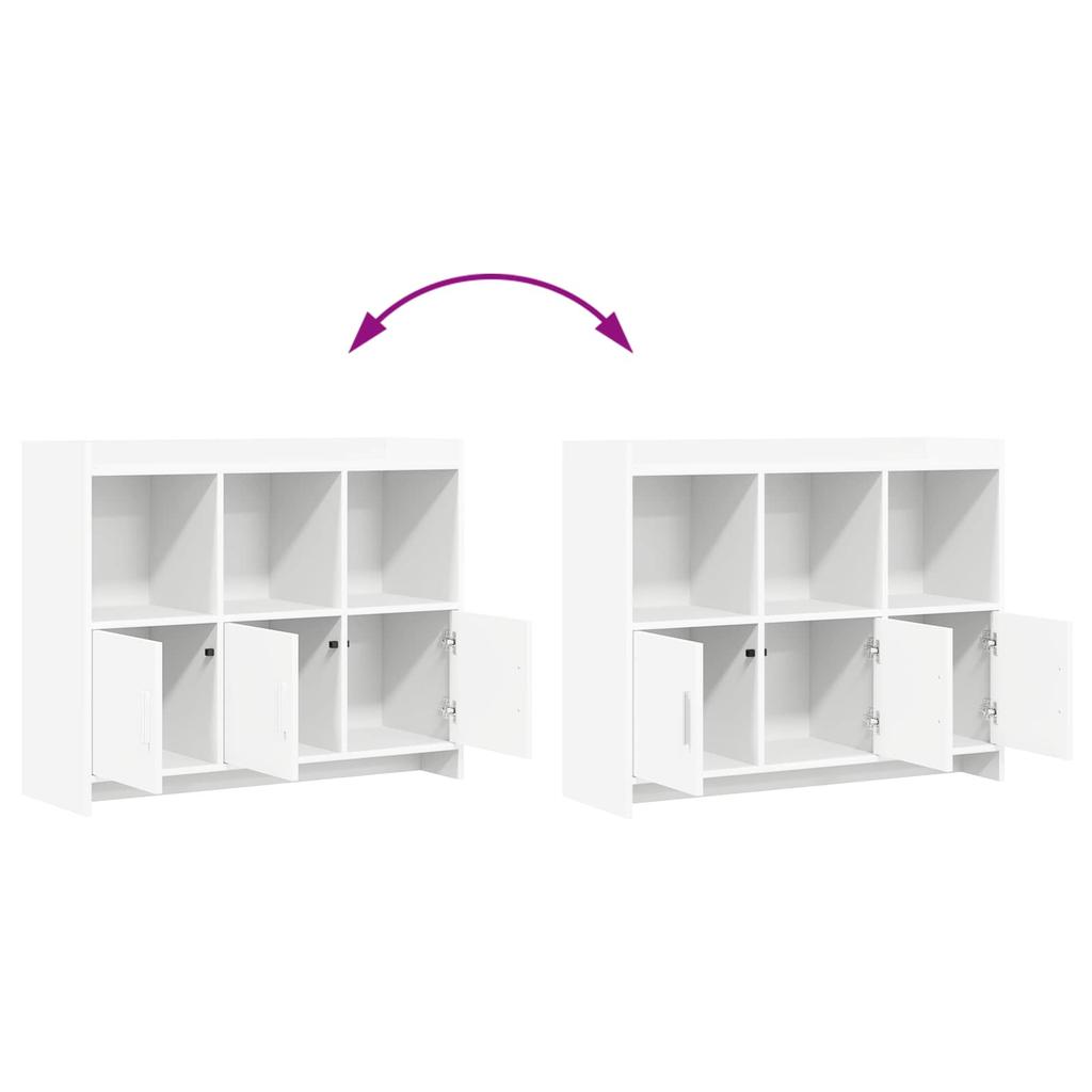 Sideboard White 98.5 x 33 x 80 cm Engineered Wood