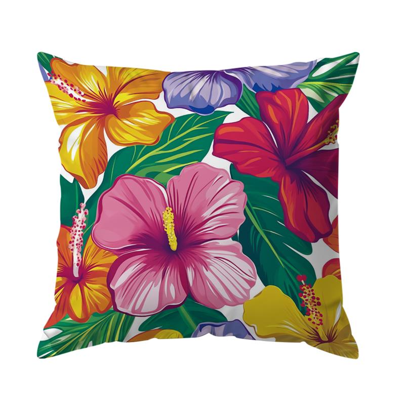 1 Stück Sommerblumen Kissenbezüge Polyester Kissenbezug Für Zuhause Sofa Stuhl Bett Auto Party Tischdekoration