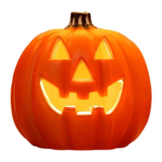 Halloween Pumpkin Lamp Spooky Light Up Pumpkin Figurine Glowing Decorative Pumpkin with LED Light for Haunted House Halloween Home Garden Decor