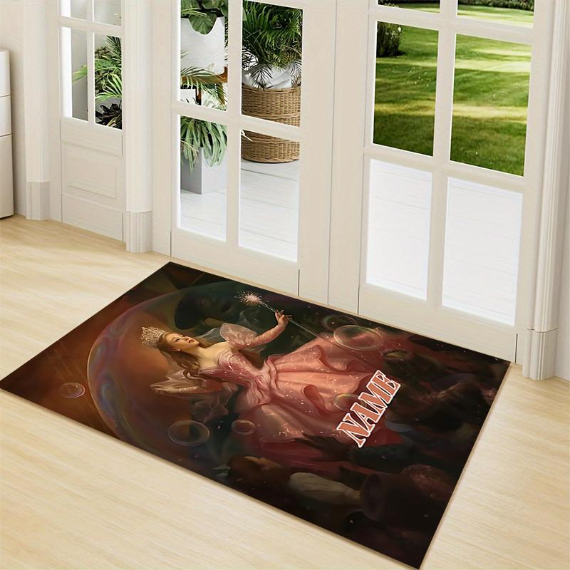 Custom Name Halloween Witch Night Carpet Rug Customizable Soft Washable Anti-Slip Home Living Room Sofa Mats Personalized Rug. 0909332