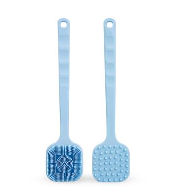 Gant de bain et épurateur de dos en silicone à manche long