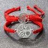 Lucky Red String Braid Bracelets Classic Retro Alloy The Tree of Life Handmade Men Women Kid Wristband Yoga Jewelry Gift Bangles
