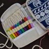 Aluminum Alloy Crochet Hooks Set, Ergonomic grip Handles Yarn Knitting Kit with Case for Arthritic