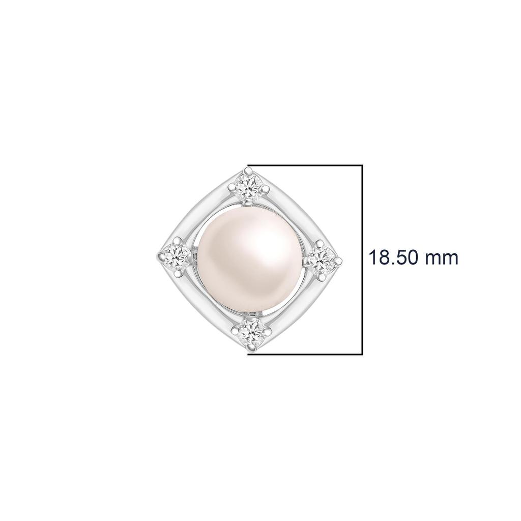 Pearl Square Shape Women Wedding Stud - 925 Sterling Silver