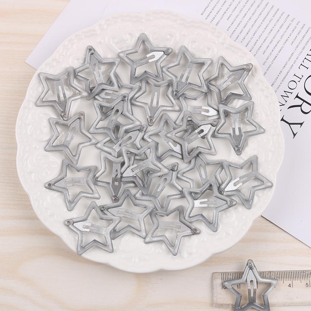 Korean Y2K Silver Star Hairpin - Versatile Metal Five-Pointed Star BB Clip Accessory