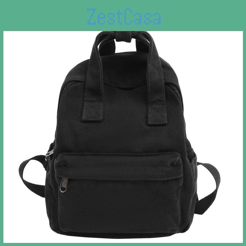 Designed Backpack Minimally With Canvas Material Solid Color Design Daily For