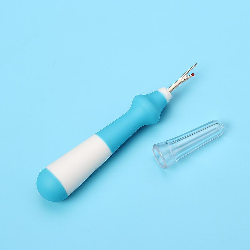New Model Seam Ripper: Sharp Thread Remover with Four-Color Rubber Grip for Easy Cross-Stitch Sewing.