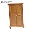 Miniature Wooden Wardrobe Retro Meticulous Workmanship Minimalistic Dollhouse Wooden Upright Wardrobe for 1/12 Doll House