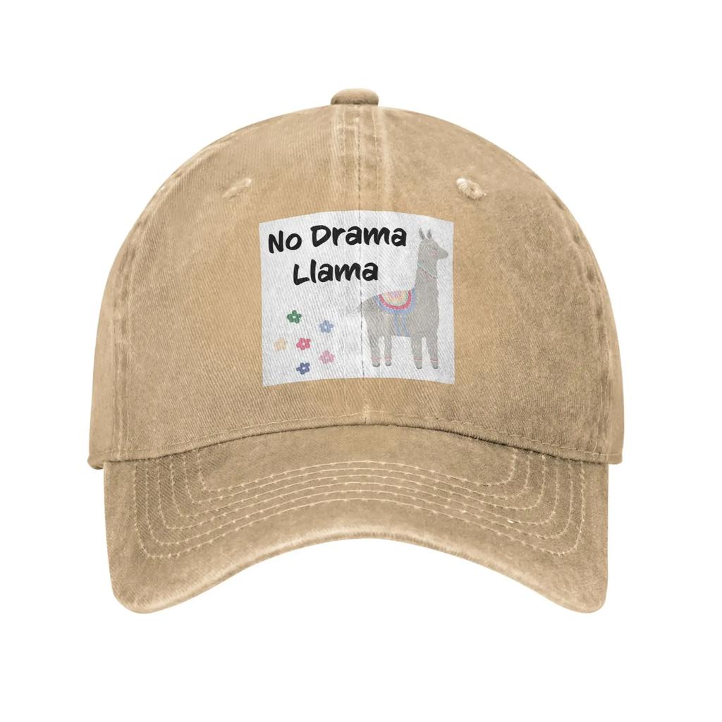 No Drama Llama Denim Cap Casual Baseball Caps Adjustable Hat Summer Unisex Baseball Hats