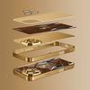 Golden Horse Wood Grain Tempered Glass Phone Case For iPhone 18 17 Pro Max 16 15 14 Plus 13 12 11 Pro 17Air 16E Protect Cover