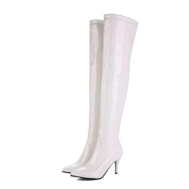 High-heeled long boots over the knee show warm elastic boots sexy nightclub pole dancing boots