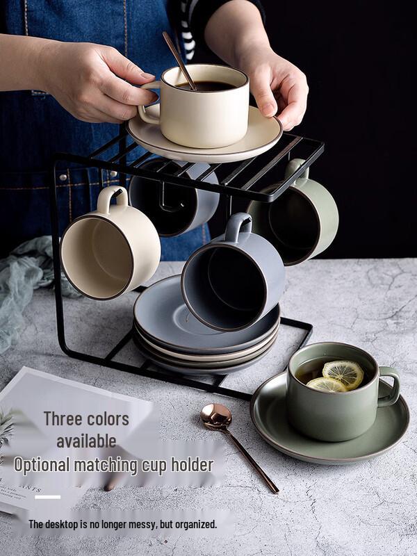 Zhaoran Nordic Matte Coffee Cup and Saucer Set