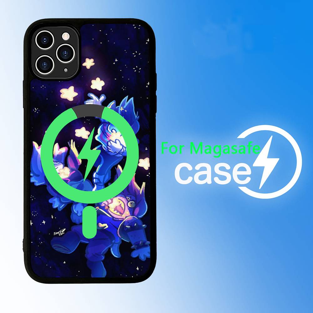 D-Deltarune Ralsei For Magsafe Magnetic Phone Case Wireless PC+TPU For iPhone 11 12 13 14 15 16 17 Pro Max Plus