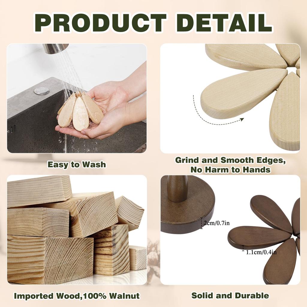 4pcs/1set Christmas Tree Coasters Set Anti-scald Wooden Christmas Tree Coasters Tree-shaped for Hot Dishes Teapot Hot Pot Holder