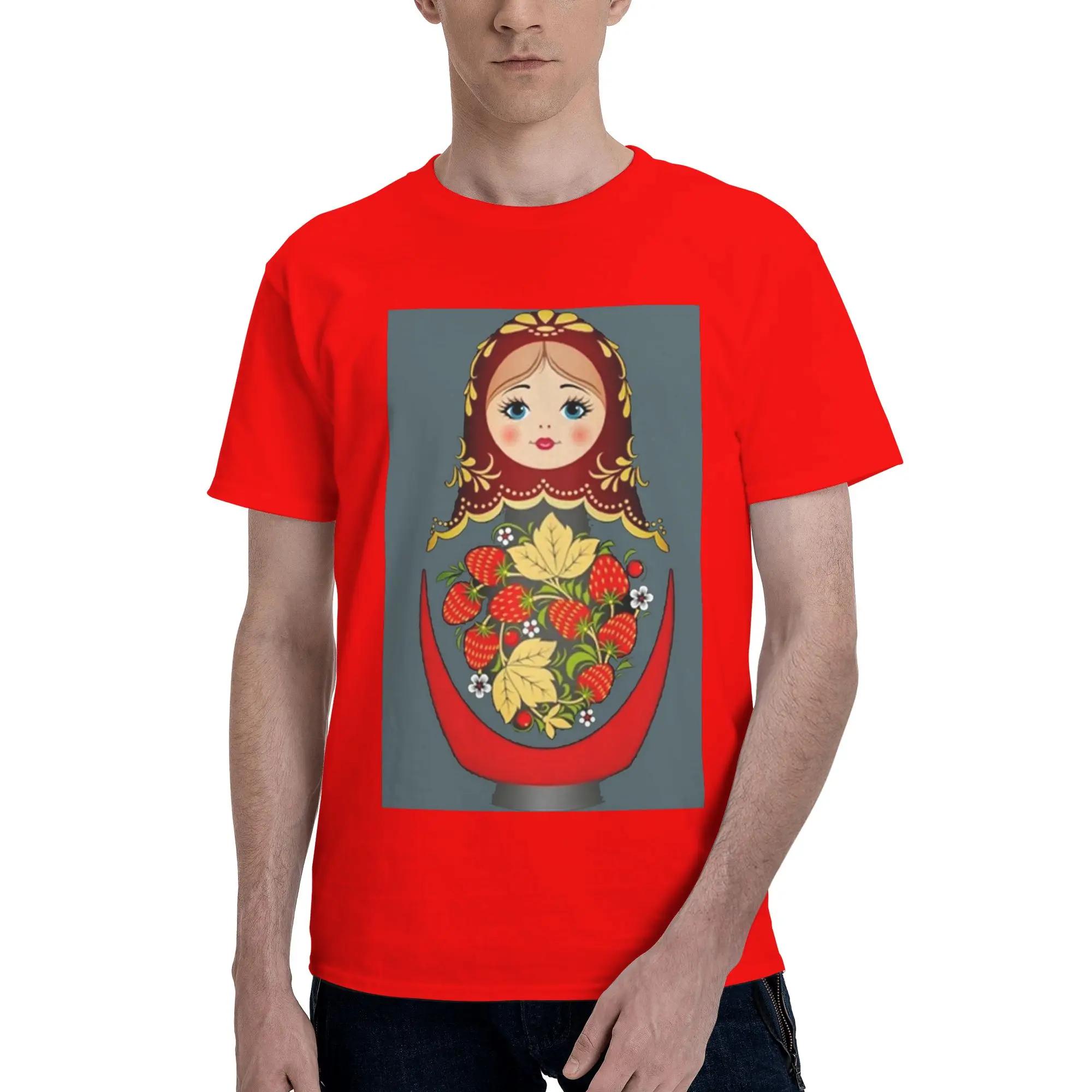 Matryoshka Russian Nesting Doll Men TShirt Oversized T Shirts Mens Crew Neck Cotton Tees Short Summer Male S