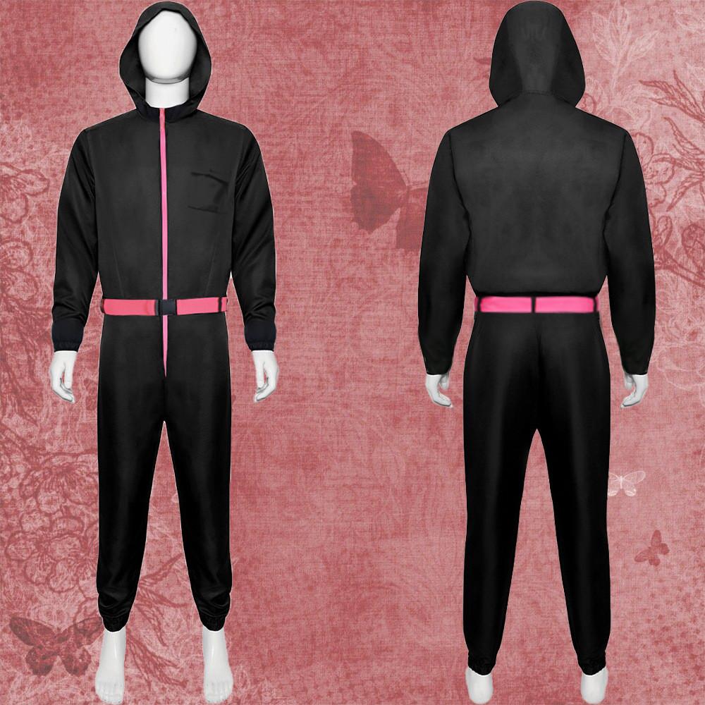 Squid Game Black Jumpsuit Cosplay Costume For Halloween Game Stage Performance