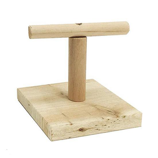 

Pet Bird Parrot Wooden Stand Perch Playground Platform Cage Chew Playing Toy
