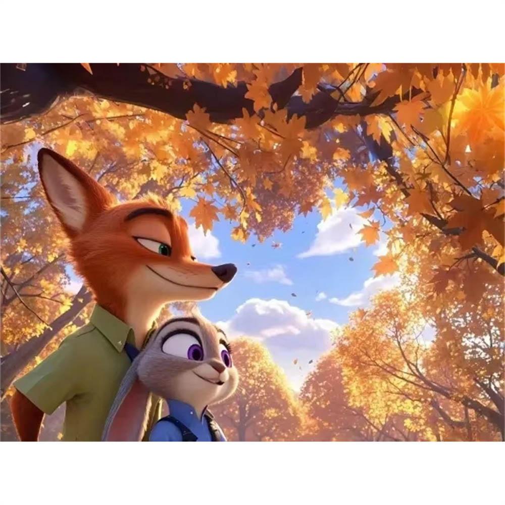 Disney Zootopia Judy Nick 5D Diamantové malování Plné diamantů DIY Ručně vyráběné diamantové malování Kreslený dekorativní malířský set