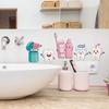 Jijijing Adesivi Murali Denti Cartone Animato, Decalcomanie in PVC Impermeabili, Arte Autoadesiva Carina Arte per Lavarsi i Denti, Decalcomanie Rimovibili per Bagno Bambini Dentale