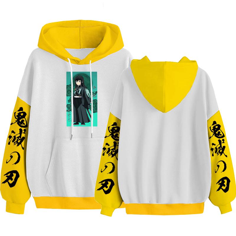 Tokitou Muichirou Demon Slayer Unisex Hoodies Manga Bedruckt Winter Street Hoody Teen Männer Frauen Lange Ärmel Dicke Warme Sweatshirts