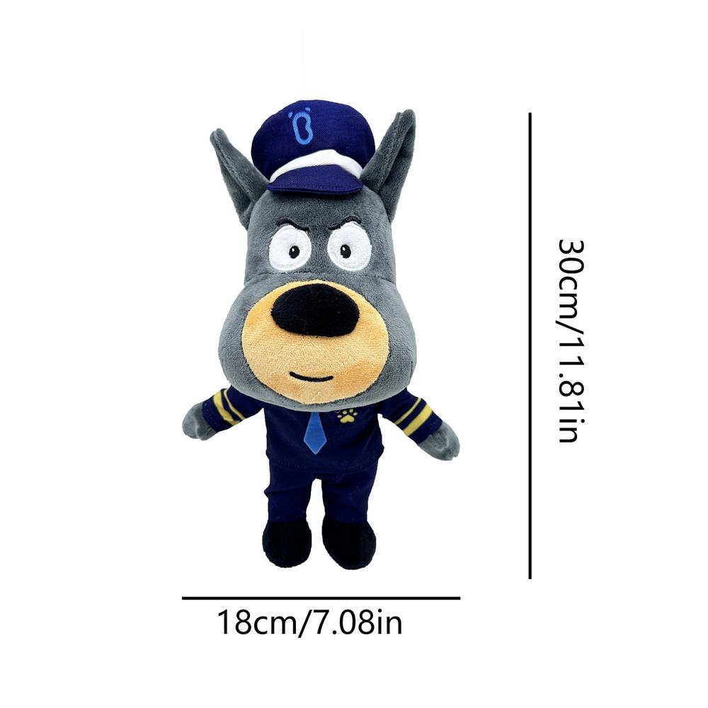 Anime Sheriff Labrador Dog Plush Toy Security Sergeant Labrador Wolf Dog Cartoon Doll Boys Girls Soft Stuffed Toys Children Gift