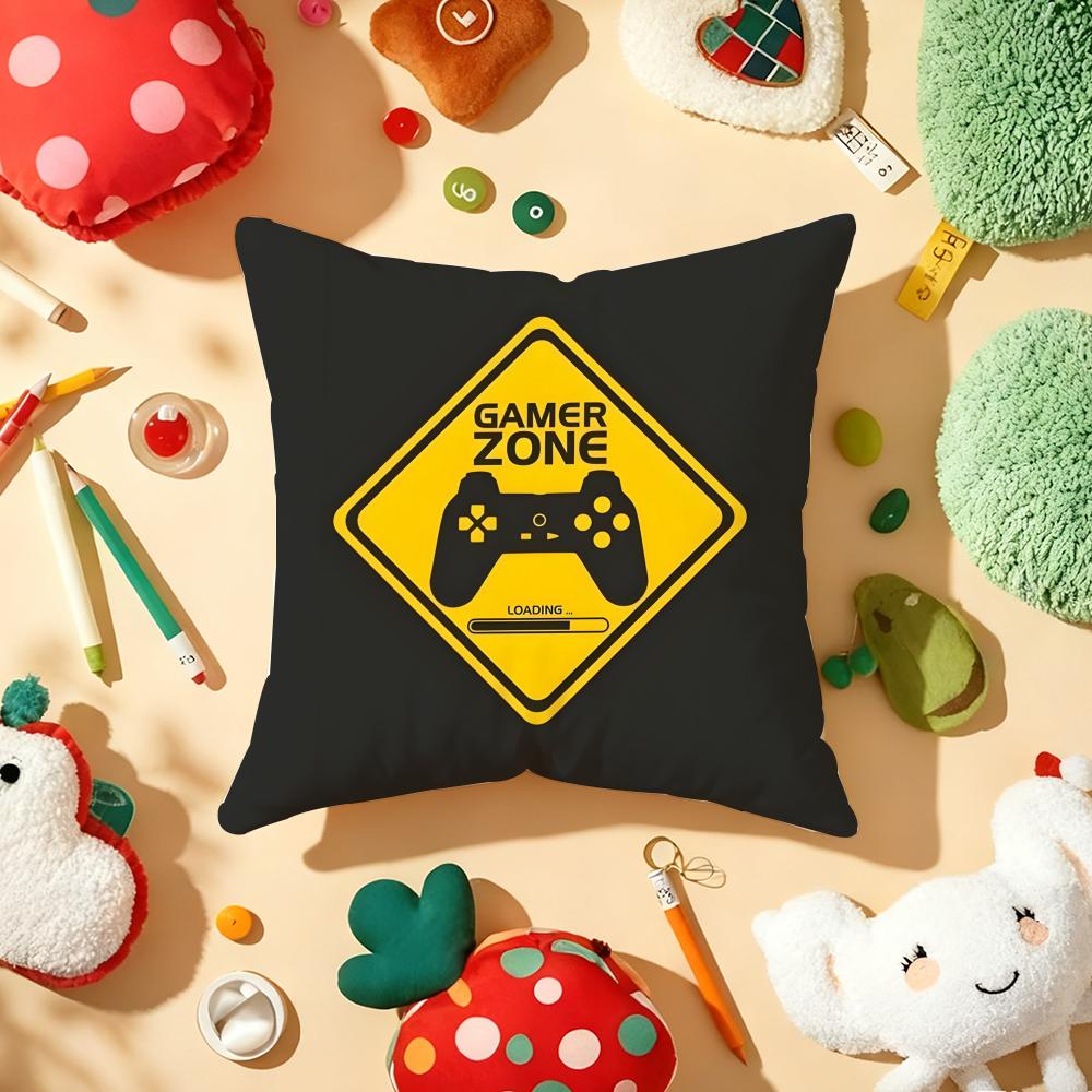 Gamer Forever Funny Best Pillow Case Plush Fabric Soft Double-Sided Printed Sofa Warm Winter Home Gift Cushion Cover