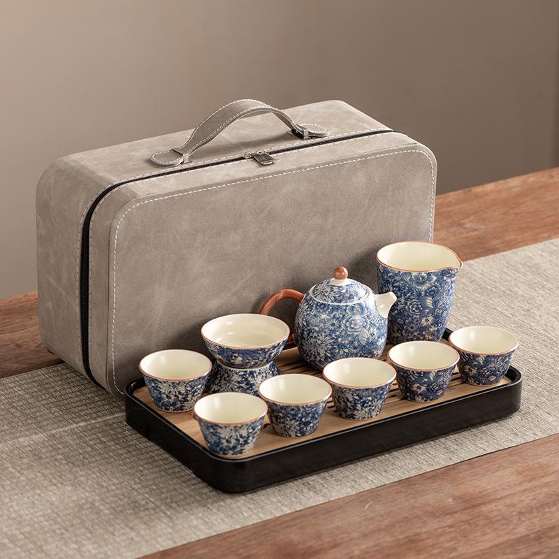 Dragon Egg Teapot Huang Ru Kiln Travel Kung Fu Tea Set Household Portable Teacup Teapot Light Luxury Business Gifts