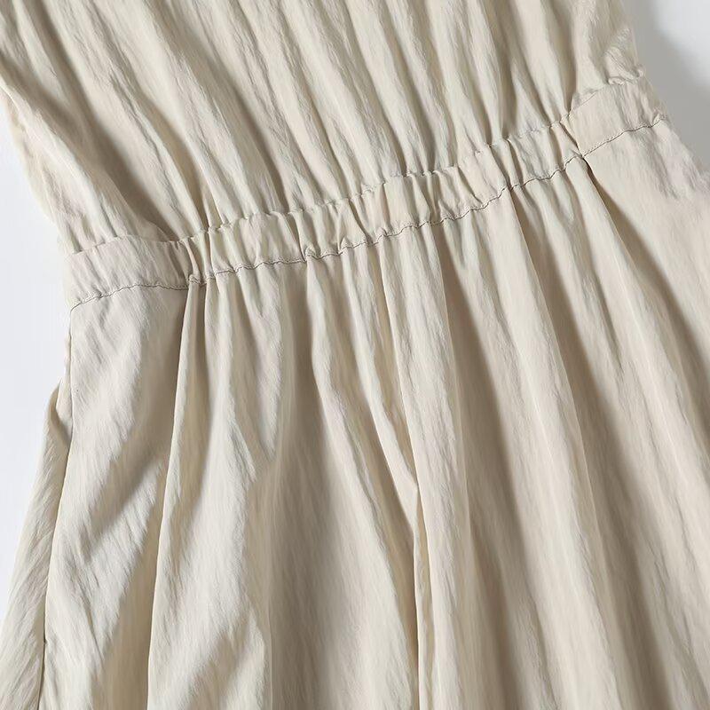 2025 Spring Women's Casual Sleeveless Elastic Waist Vest Dress