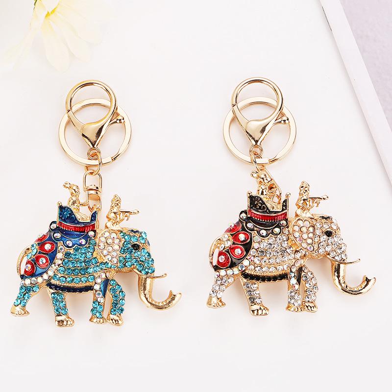 Southeast Asian Elephant Keychain: Colorful Thai Elephant Pendant Bag Charm - Lucky Travel Gift